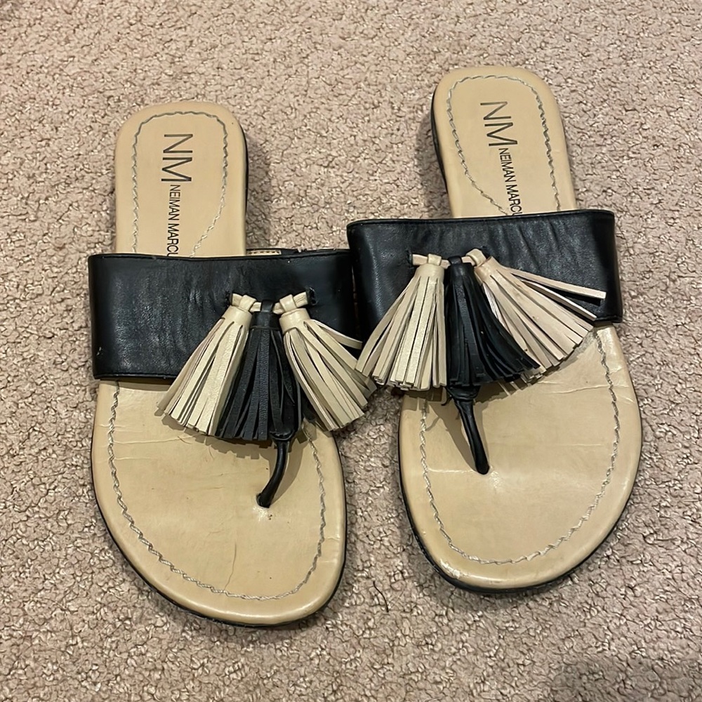 Black and tan Neiman Marcus sandals
